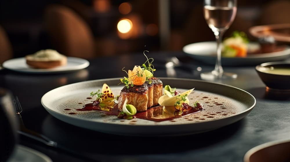 Plat dressé à l’assiette dans un restaurant