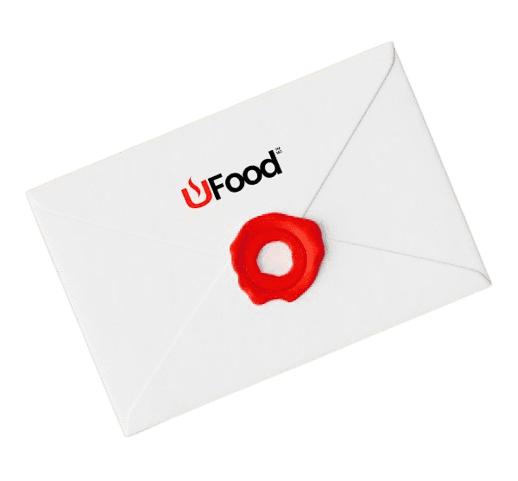 Enveloppe scellée aux couleurs de UFood